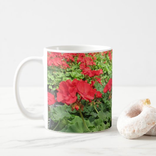Rote Blume Kaffee Tasse (Mit Donut)