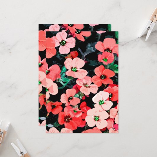 Rote Blume Karte (Vorderseite/Rückseite Beispiel)