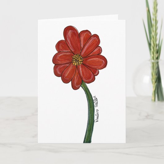 Rote Blume Karte (Vorderseite)