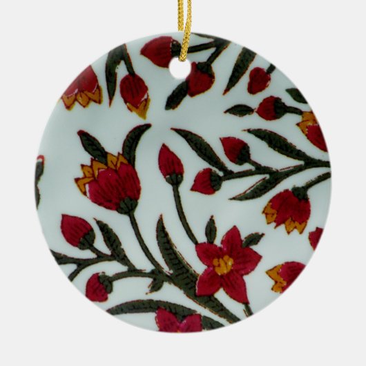 Rote Blume Keramik Ornament (Vorne)