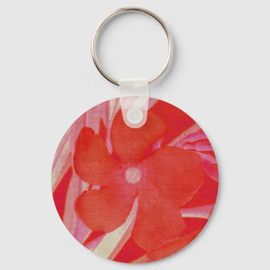 Rote Blume Keychain Schlüsselanhänger (Vorderseite)