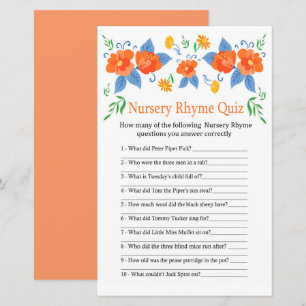 Rote Blume Kinderzimmer Rhyme Quiz Kinderduschensp