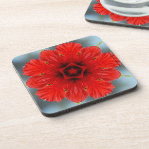 Rote Blume Korkuntersetzer Untersetzer