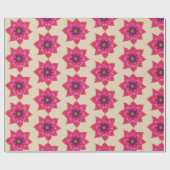 Rote Blume Kunstdruckpapier, 30 x 2 m Geschenkpapier (Flach)