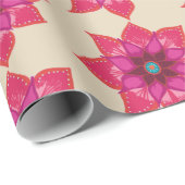 Rote Blume Kunstdruckpapier, 30 x 2 m Geschenkpapier (Rolleneckpunkt)