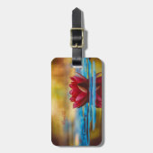 Rote Blume Landschaft, Zen Gepäckanhänger (Vorderseite vertikal)