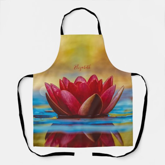 Rote Blume Landschaft, Zen Schürze (Vorderseite)