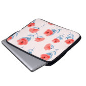 Rote Blume Laptopschutzhülle (Vorne Knopf)
