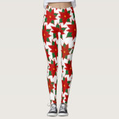 Rote Blume Leggings (Vorderseite)