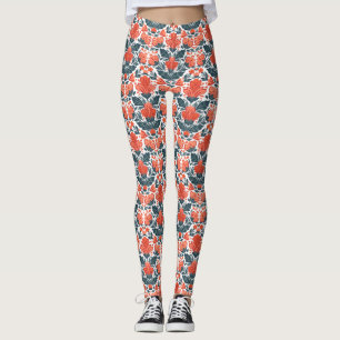 Rote Blume Leggings