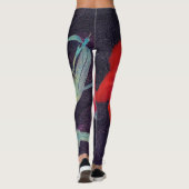 Rote Blume Leggings (Rückseite)