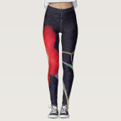Rote Blume Leggings (Vorderseite)