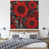 Rote Blume Leinwanddruck (Insitu (Schlafzimmer))