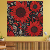 Rote Blume Leinwanddruck (Insitu (Wohnzimmer))
