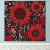 Rote Blume Leinwanddruck (Insitu (Holzboden))