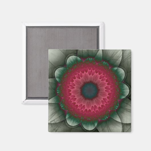 Rote Blume Magnet (Vorderseite/Rückseite)