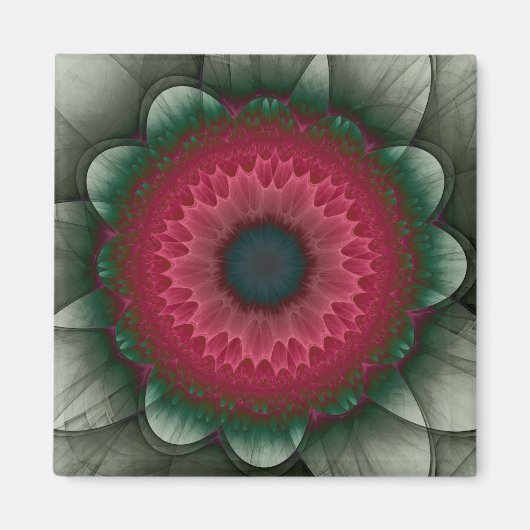 Rote Blume Magnet (Vorne)