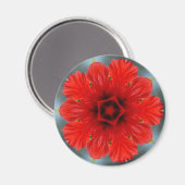 Rote Blume Magnet (Vorderseite/Rückseite)
