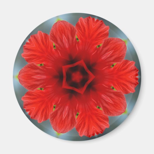 Rote Blume Magnet (Vorne)