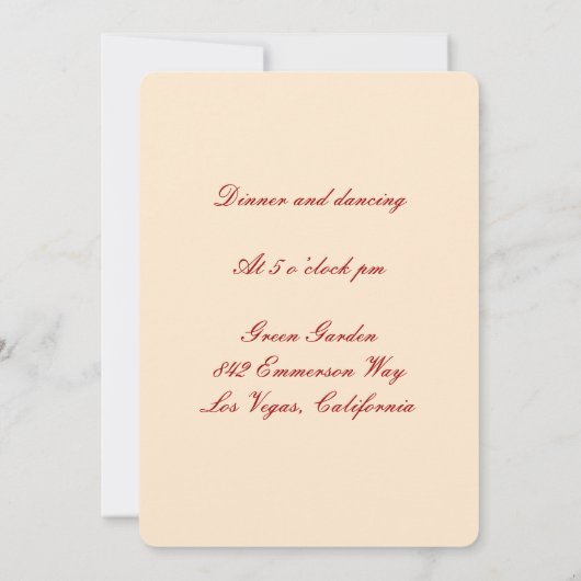 Rote Blume Mason Jars Empfang Card Einladung (Rückseite)