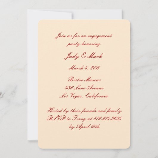 Rote Blume Mason Jars Engagement Partei Einladung (Rückseite)