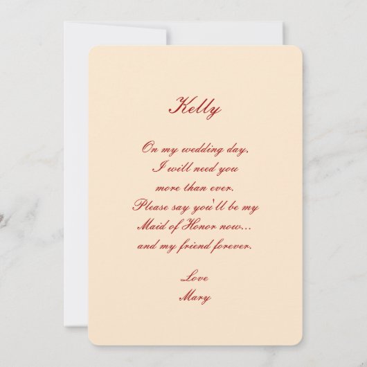 Rote Blume Mason Jars Trauzeugin Card Einladung (Rückseite)