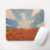 Rote Blume Maus Pad Mousepad (Mit Mouse)
