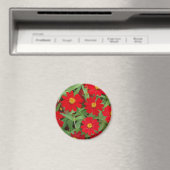 Rote Blume mit Gelbzentriermagnet Magnet (In Situ (Geschirrspüler))