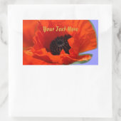 Rote Blume mit Lila Rechteckiger Aufkleber (Tasche)