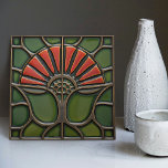 Rote Blume Mitte des Jahrhunderts Symmetrie und Ha Fliese<br><div class="desc">Diese exquisite, moderne Keramik-Kachel aus der Mitte des Jahrhunderts ist eine liebevolle Hommage an die altehrwürdige Kunsthandwerksbewegung. In unserem Workshop in Barcelona wurden abstrakte symmetrische Formen entwickelt und die faszinierende Faszination moderner Imitate-Relieffliesen aus der Mitte des Jahrhunderts nachahmt. Die symmetrischen Designs spiegeln ein harmonisches Gleichgewicht wider, den idealen Ausdruck abstrakter...</div>