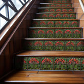 Rote Blume Mitte des Jahrhunderts Symmetrie und Ha Fliese