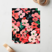 Rote Blume Mitteilungskarte (Vorderseite/Rückseite Beispiel)