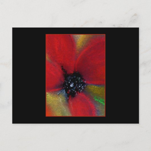 Rote Blume, Mohn. Postkarte (Vorderseite)
