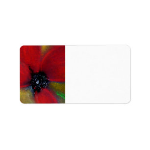 Rote Blume, Mohnblume Adressaufkleber