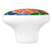 Rote Blume Mosaik Keramikknauf (Seitenansicht)