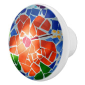 Rote Blume Mosaik Keramikknauf (Rechts)