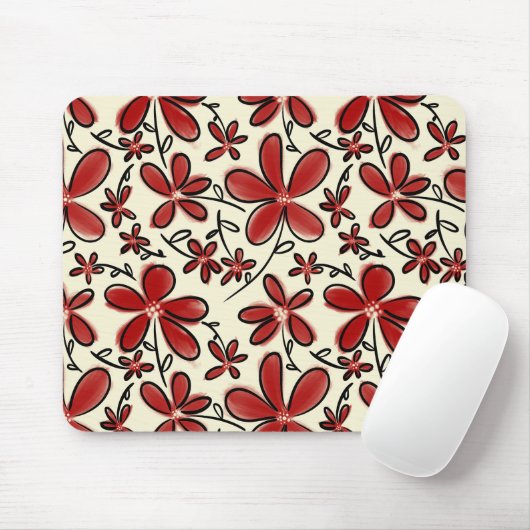 Rote Blume Mousepad (Mit Mouse)