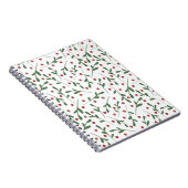 Rote Blume, Muster der grünen Blätter Notizblock (Rechte Seite)