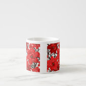 Rote Blume Muster Espresso Tasse (Vorderseite)