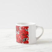 Rote Blume Muster Espresso Tasse (Rechts)