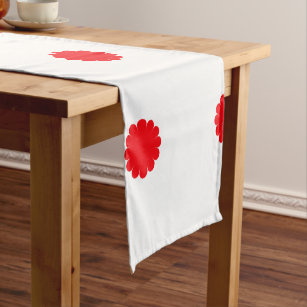 Rote Blume Muster Weiße, farbige Helle Kurzer Tischläufer