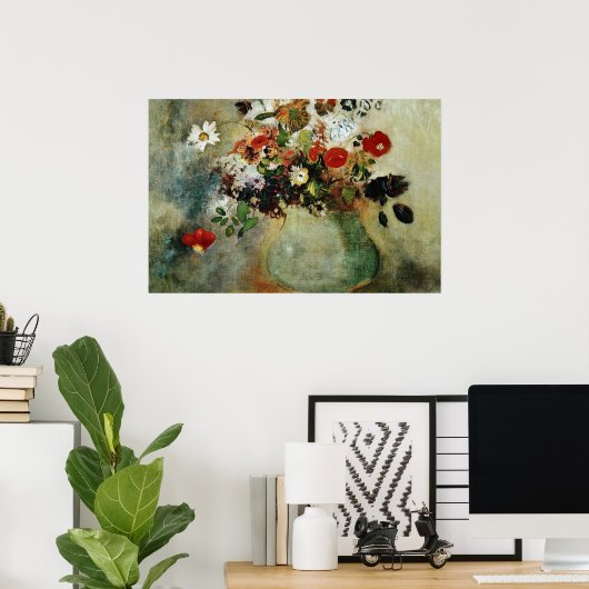 Rote Blume, Odilon Redon Blume Poster (Heimbüro)