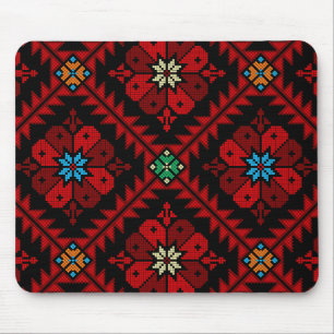 Rote Blume Palästina Stickerei täreez Muster Mousepad