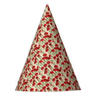 rote Blume Partyhütchen