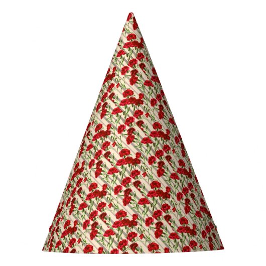 rote Blume Partyhütchen (Vorderseite)