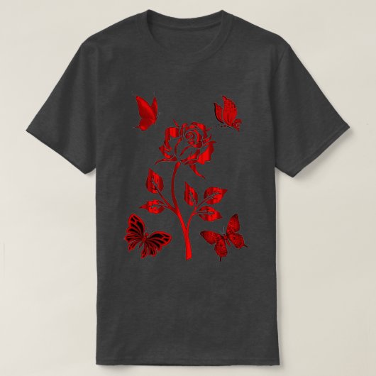 Rote Blume Pastellfarben Kunst, Pastellfarben, Pas T-Shirt (Design vorne)