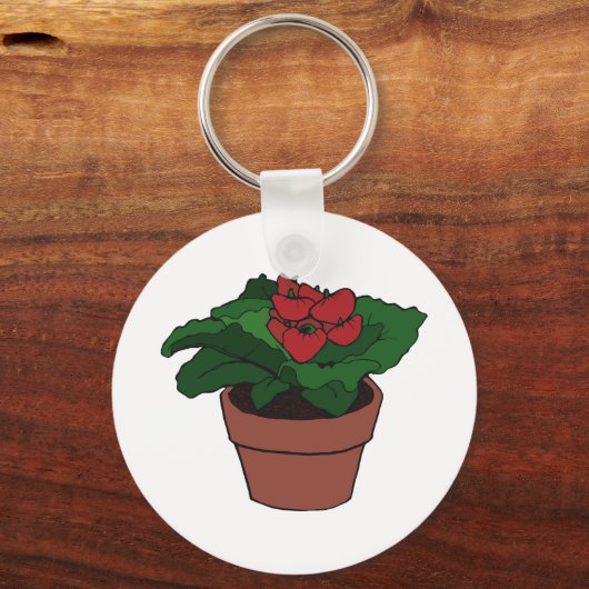 Rote Blume Pflanze Schlüsselanhänger (Vorderseite)