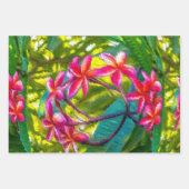 Rote Blume Plumeria Pattern Geschenkpapier Set (Vorderseite 2)