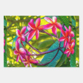 Rote Blume Plumeria Pattern Geschenkpapier Set (Vorderseite)
