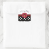 Rote Blume Polka Punkt anpassbare Aufkleber (Tasche)
